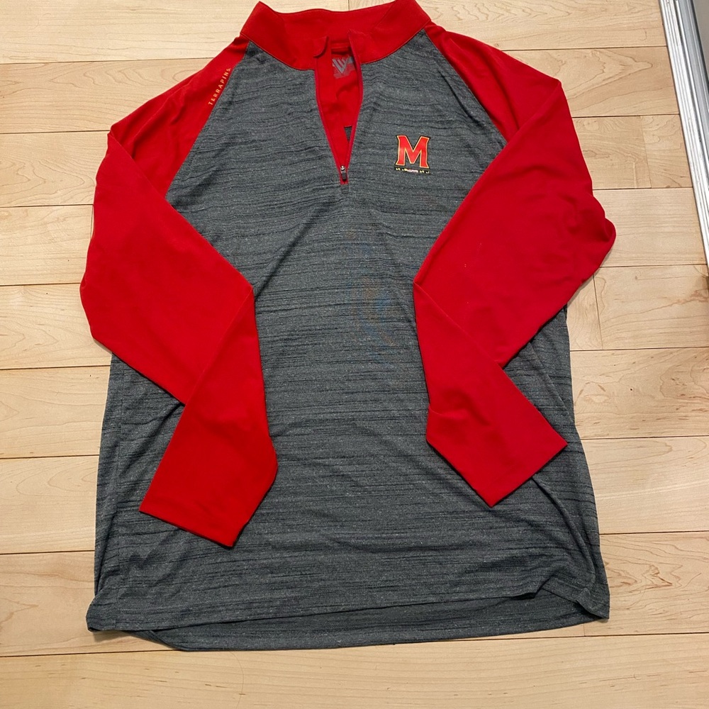 Level Wear Maryland Terrapins NCAA Red Pullover Sweatshirt Mens Size Large L